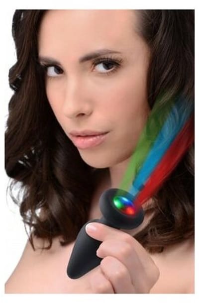 XR Brands Silicone Light Up Butt Plug - Small black