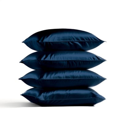 4x Zijden Kussensloop 50x70cm Blauw Hotelsluiting 19 Momme - Kussensloop set - Luxe Silk Kussensloop 100% moerbei zijde - Zijde kussensloop - Silk Heaven - 50x70cm / Hotelsluiting