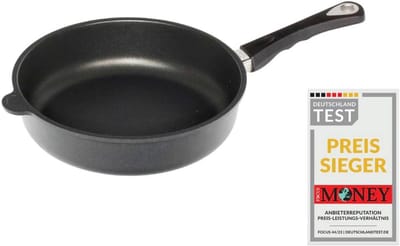 F frying pan 20 cm with sturdy handle, suitable for induction, non-stick coating, cast iron