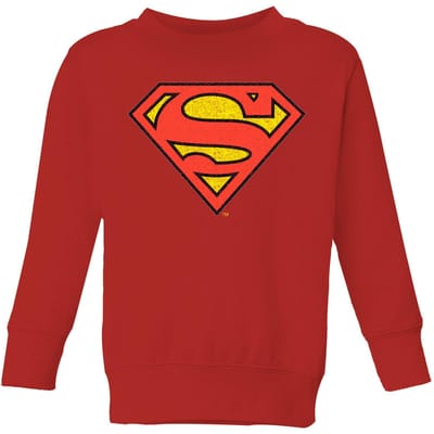 Official Superman Crackle Logo Kids' Sweatshirt - Red - 98/104 (3-4 jaar)