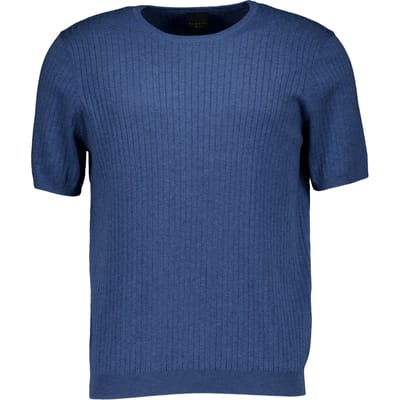 Bugatti Herren T-shirt 1/2 Arm T-shirts Blauw 7200-15552e