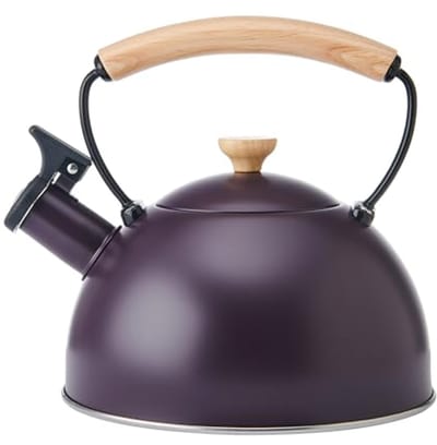 Fluitende Waterkoker - Kookketel - Koffie Thee Zetten - Hittebestendig Hout - 1.6 Liter - Paars