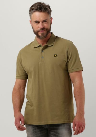 Lyle & Scott Crest Tipped Polo Shirt Polo's & T-shirts Heren - Polo shirt - Olijf - Maat XS