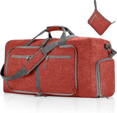 VHV - Reistas - Weekendtas - Sporttas - Opvouwbare reistas - 85 Liter - Waterbestendig - Met schoenenvak - Lichtgewicht - Voor reizen en sport - Unisex - Rood