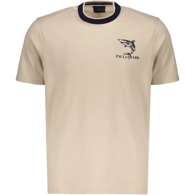 t-shirt met print borst man beige