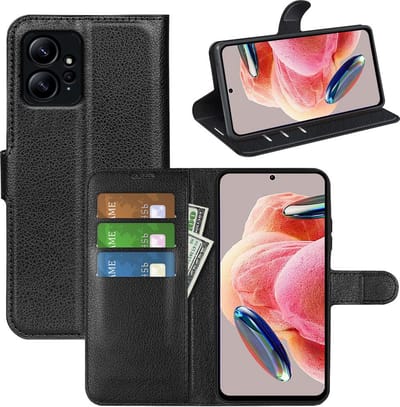 MobyDefend Hoesje - Geschikt voor Xiaomi Redmi Note 12 4G - Kunstleren Wallet Book Case (Sluiting Voorkant) - Zwart