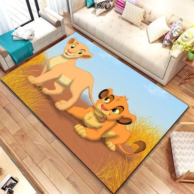 Grillig Savanne-Thema Tapijt – Ideaal voor Kinderkamers, Woonkamer & Huisdecoratie | Schattige Cartoon Vloermat als Cadeau 60*90cm