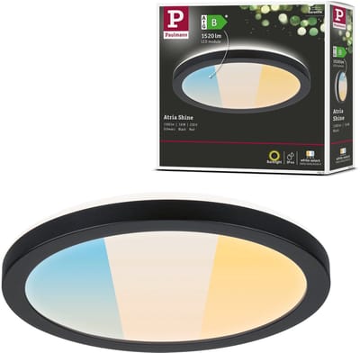 LED-paneel Atria Shine White Select IP44 rond 190 mm 7,6W 1100lm White Select Zwart