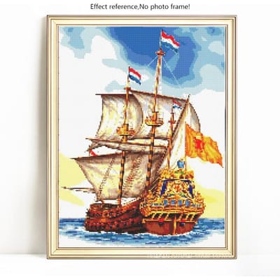 5D diamant schilderij volledige ronde zeilboot strass foto borduurwerk verkoop diamant 20X30 gray