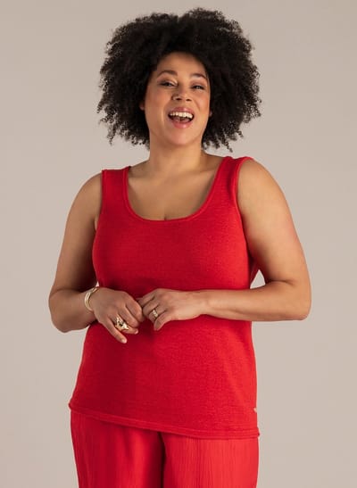 YEST CURVE Nikaia Tops - Hot Red - maat 2(50)