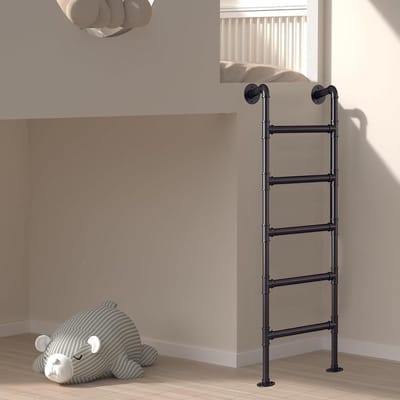 Zoldertrap Vluchtladder - Klimladder Binnen - Veilige Toegang Creëren - Sterk Metaalijzer - 100-300cm Hoog - Zwart