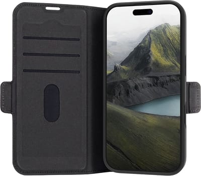 dbramante1928, Hoesje geschikt voor Apple iPhone 16 Pro - Oslo Pro Series Folio met Kaarthouder, Zwart