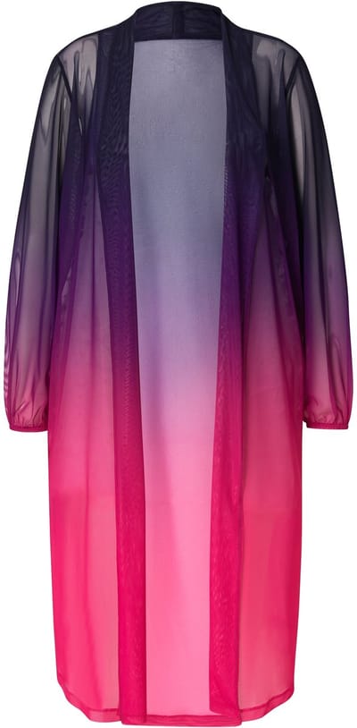 MIAMODA - Dames - Jas rechte pasvorm mesh met kleurverloop - Hibiscusrood - Maat 46