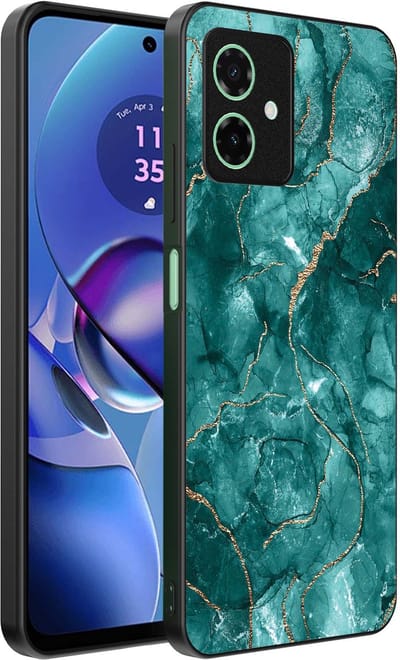 Smartphonica Telefoonhoesje Geschikt voor Motorola Moto G64 met marmer opdruk - TPU backcover case marble design - Goud Groen geschikt voor Motorola Moto G64
