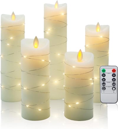 YOR® Led Kaarsen Met Bewegende Vlam - Set van 3 - Inclusief Afstandsbediening - Op Batterijen - Theelichtjes - Timer - Waxinelichtjes - Warmwit - Led Theelichtjes Bewegend Vlam - Wit - 8cm x 8cm x 12cm