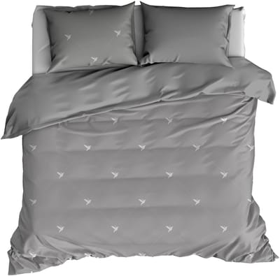 De Witte Lietaer Dekbedovertrek Katoen Flanel Piper - Lits Jumeaux - 240 x 220 cm - Grijs