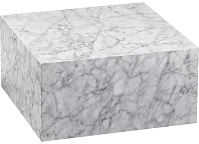 Hoogglans salontafel met marmerlook - Vierkante design tafel in kubusvorm 60x30x60 cm