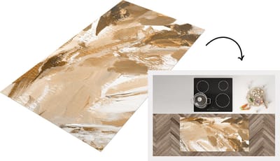 Keukenloper - Loper keuken - Schilderen - Goud - Bruin - 120x60 cm - Keukenloper vinyl