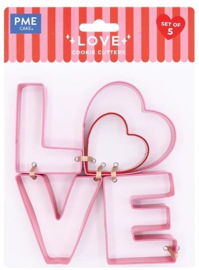 PME Valentine cookie cutter LOVE -set of 5