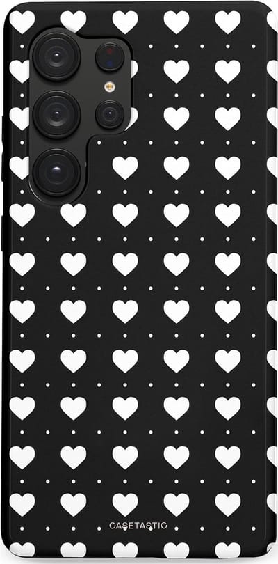 Casetastic Hoesje Geschikt voor Samsung S25 Ultra - Stijlvolle Beschermende Duo-layer Case - Stipjes en Hartjes
