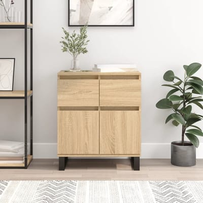 vidaXL - Dressoir - 60x35x70 - cm - bewerkt - hout - sonoma - eikenkleurig