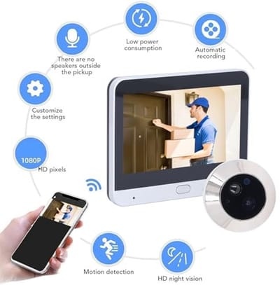Store_7 - Deur Kijkgaatje Camera - Bewegingsdetectie - 4,3 Inch Scherm - Slimme Beveiligingscamera - Nachtzicht - Voor appartementdeur - 2MP 1080p
