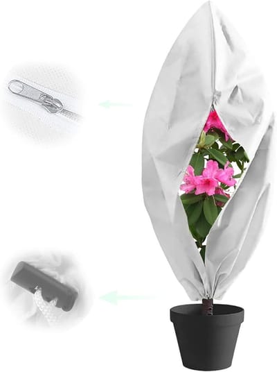 Tuinfleece 100 x 80 cm voor Vorstbescherming, Bescherming voor Buitenplanten met Rits, Winterhoezen voor Planten en Tuinaccessoires