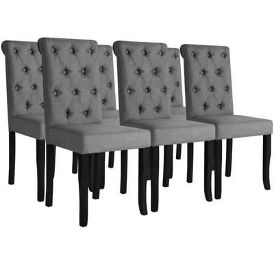 vidaXL - Eetkamerstoelen - 6 - st - stof - donkergrijs