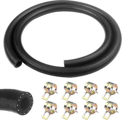Brandstofslang 1 meter met 8 mm Binnendiameter en 8 Slangklemmen voor Auto, Motorfiets, en Tractor