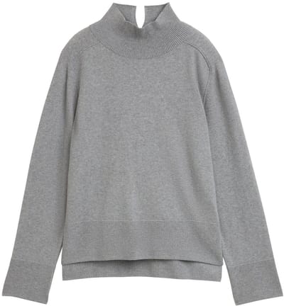 Tom Tailor - Gebreide trui met kasjmiermix - Maat XXL - medium silver grey melange