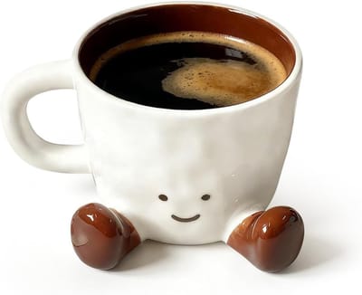Unieke 400 ml keramische koffiemok met voeten - Grappige koffiekop voor thuis, cadeau-idee voor mannen en vrouwen, perfect voor verjaardagen en decoratie