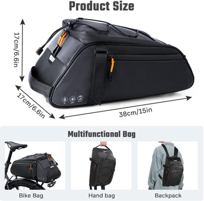 Unyqoos® Waterdichte 2-in-1 Fietstas met Grote Capaciteit en Reflecterende Details voor Veiligheid