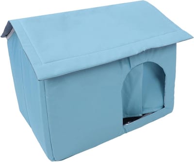 Kattenhuis Buiten - Buitenkattenhuis Kattenverblijf - Koel Overnachten - 360 Graden Waterdicht - Extra Large - Peacock Blue