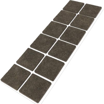 Zelfklevende Viltglijders 12x Bruin 40x40mm - Bescherming voor Meubels en Vloeren