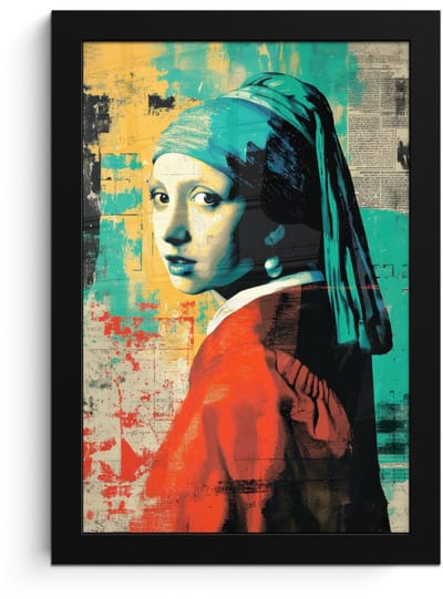 Poster in lijst - Fotolijst 20x30 cm - Posters - Klassiek - Pareloorbel - Streetartstijl - Kleurrijk - Posterlijst zwart - Decoratie - Wanddecoratie woonkamer - Muurdecoratie slaapkamer