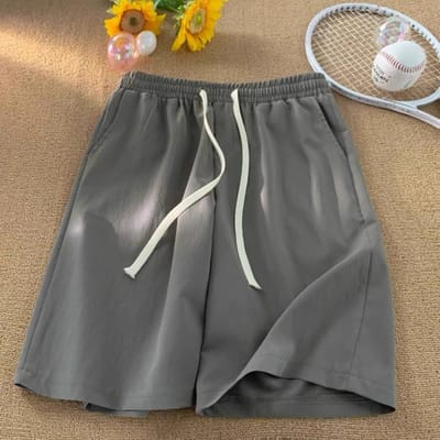 Shorts voor Dames in de Zomer IJszijde Ontwerp Niche Luie Stijl Vijfpunten Sport Wijde Pijpen Broek 2XL grijs
