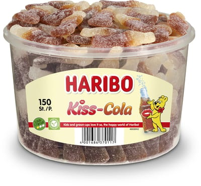 Haribo Kiss Cola - zuur snoep colasmaak - 150 stuks silo