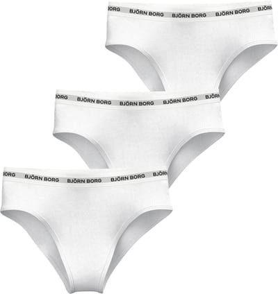 Björn Borg dames Logo Highwaist Briefs - slip hoge taille (3-pack) - wit - wit - wit