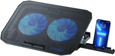 DailySupplies® Laptop Cooler - Laptop Stand - Laptop Verhoging - Standaard - Cooling Pad -Zwart en blauw