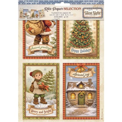 Stamperia Motief strozijde assortiment "Silent Night", DIN A4, set van 6