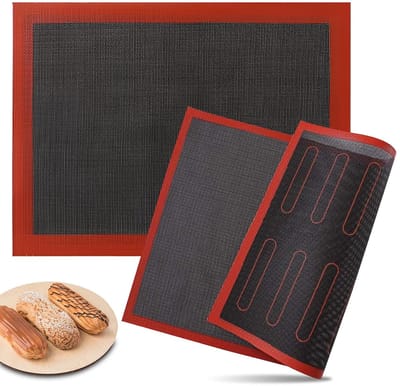 Dailygoods - 2 Stuks Siliconen Bakmat 40 x 30 cm - Anti-Aanbak, Duurzaam en Herbruikbaar - Siliconen Oven Antislip Mat voor Puffs, Koekjes, Brood, Gebak, Pizza