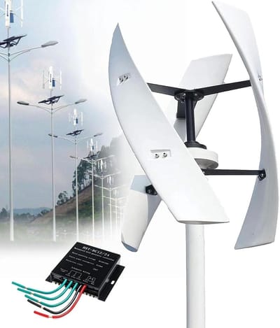 Windturbine Generator - Verticale Windmolen - Energie Aanvulling - MPPT Controller - 3 Bladen 53cm Rotor