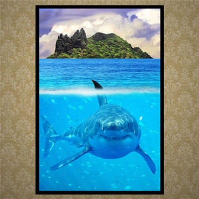 5D DIY diamant schilderij cartoon dier haai diamant borduurwerk kruissteek 20X30CM blue