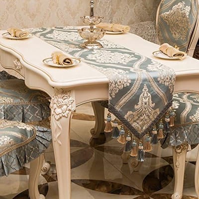 stijl salontafel doek tafelloper, Triumph familie Blauw, draaibare bal 35 * 180