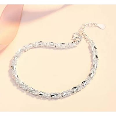 925 Sterling Zilver Hartvormige Armband Voor Vrouwen Retro Koreaans Veelzijdig Zirkonia Bedelarmbanden Originele Party Sieraden Cadeaus beige