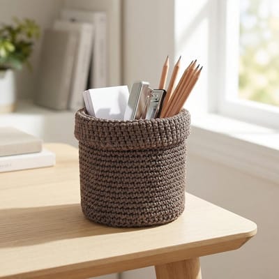 Set van 2 Gevlochten Opbergmanden van Katoen - Stapelbare Organizers voor Badkamer, Woonkamer en Keuken - Decoratieve Mand voor Slaapkamer en Huishoudelijke Opberging