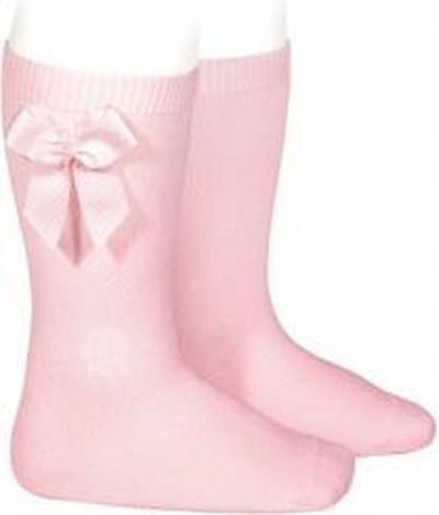 Cóndor kniekousen roze met strik | maat 000 (0|3m) | 500 | 2482|2