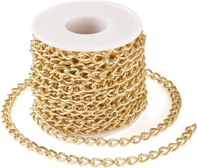 10 Meter Aluminium Ketting Goud voor DIY Sieraden Maken 6mm Breed 10mm Lang 1mm Dik