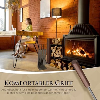 Modern Haardbestek Set - Compleet met Schop, Pookhaak en Bezem