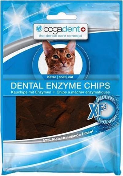 ** 2 X ** Bogadent Dental Enzyme Chips - Kattensnack tandverzorgend - 87% kip - zalmolie - 50 gr - XF3 EFFECTS FORMULE